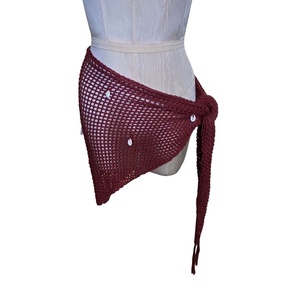 TINIBIKINI Sarong Cover Up Crocheted Shells OS beachy coverup